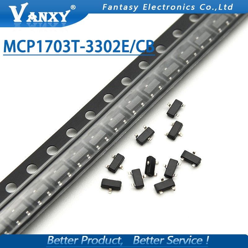 10PCS MCP1703T-3302E/CB SOT-23 MCP1703 3.3V SOT23  MCP1703T new original
