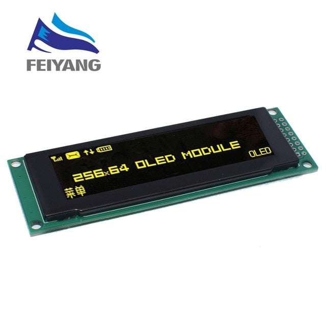 NEW OLED Display 2.8" 256*64 25664 Dots Graphic LCD Module Display Screen LCM Screen SSD1322 Controller Support SPI
