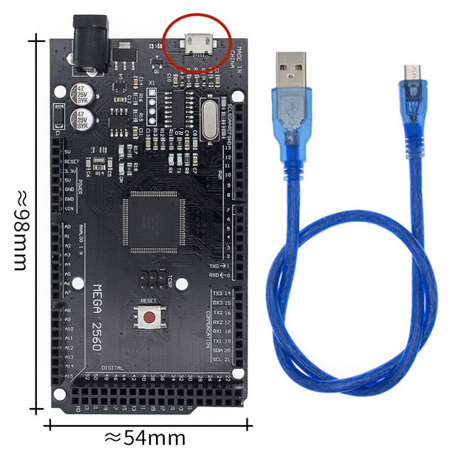 MEGA2560 MEGA 2560 R3 (ATmega2560-16AU CH340G) AVR USB board Development board MEGA2560 for arduino