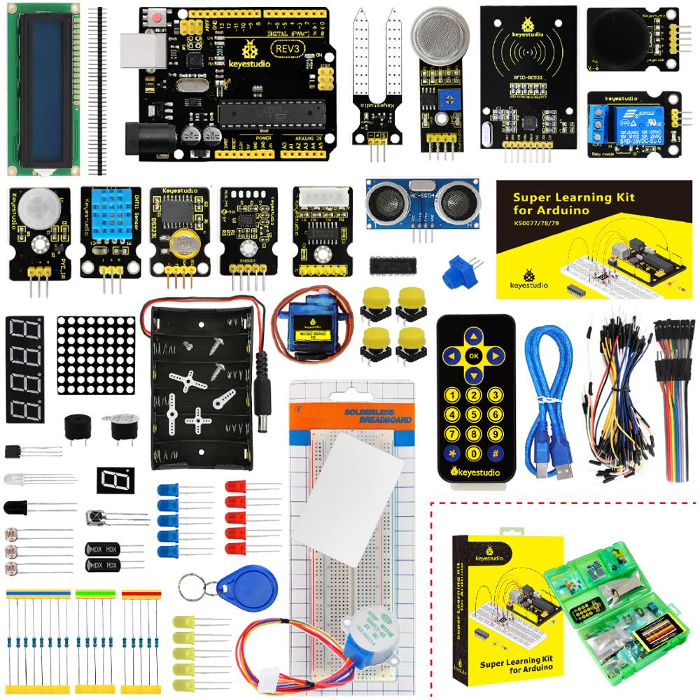 Keyestudio Super Learning Starter kit  for Arduino Starter  for UNOR3 Projects  W/Gift Box+ 32 Projects +User Manual+PDF(online)