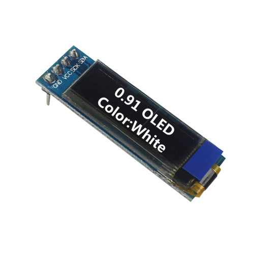 0.91 Inch 128x32 IIC I2C White / Blue OLED LCD Display DIY Module SSD1306 Driver IC DC 3.3V 5V for arduino